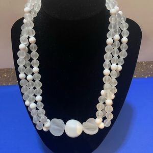 Avon Vintage White Sheer Style Necklace
